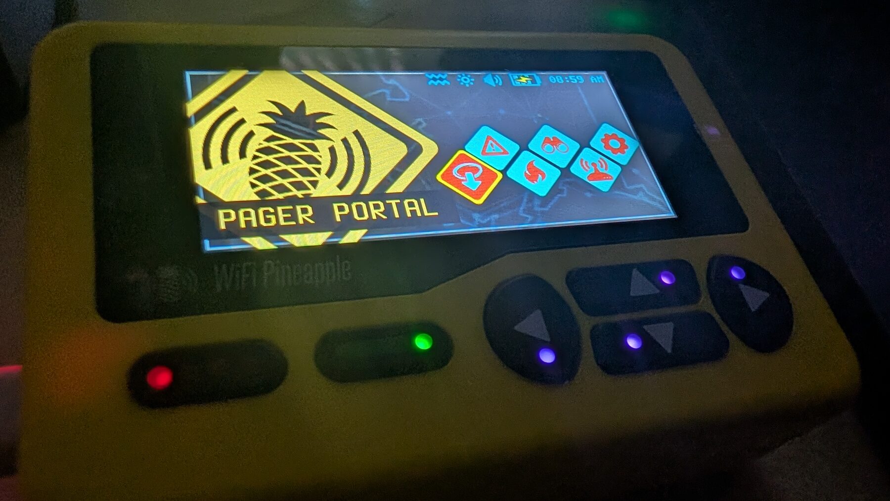WiFi Pineapple Pager on the Pager Portal screen